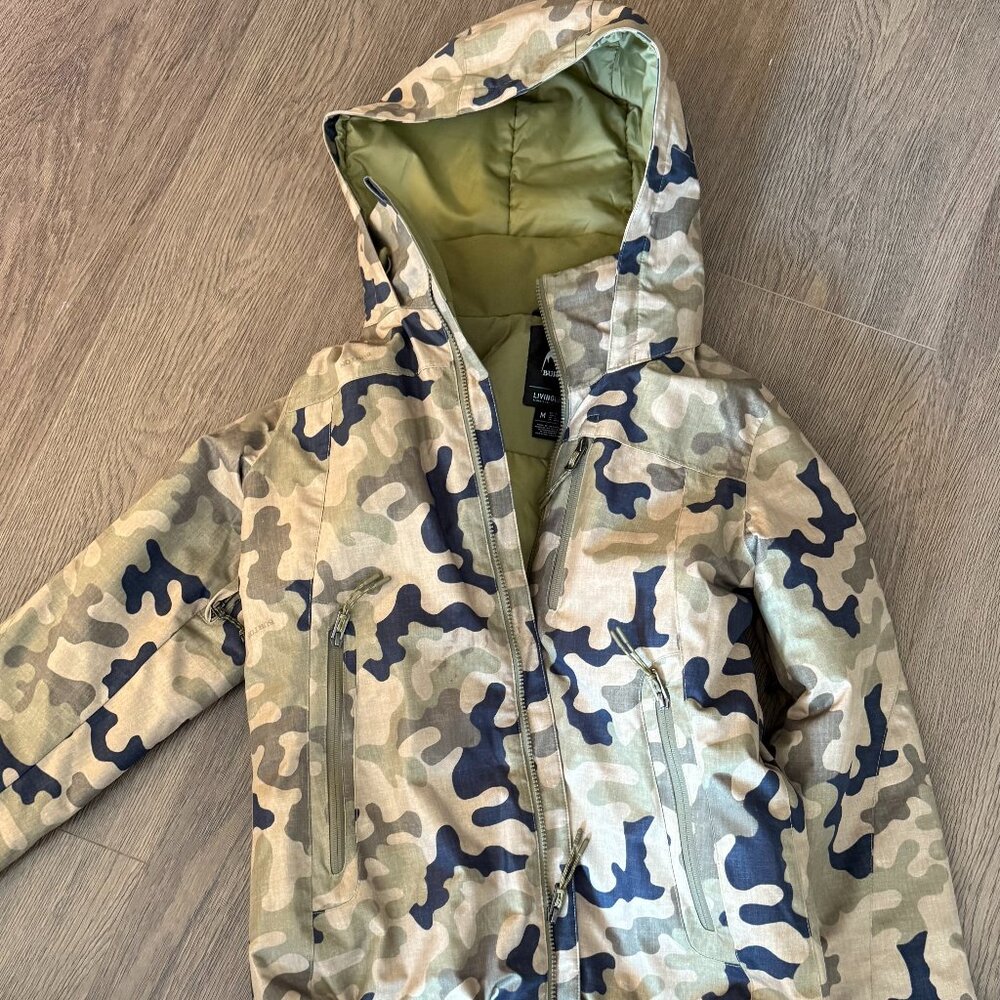 Burton Camo Ski Jacket in Green, Tan, Black